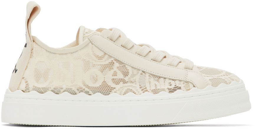 Beige Lace Lauren Sneakers | SSENSE