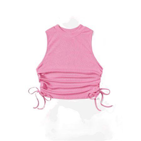 Womens Plus Tank Tops & Camis Plain Round Neck Tank Top 2XL Pink | Walmart (US)