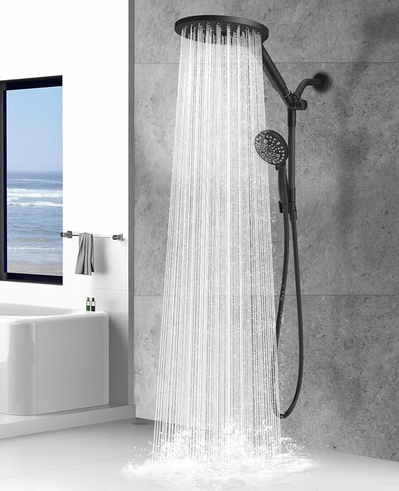 MakeFit 21-mode Dual Handheld Shower Head Combo, Upgraded 2-in-1 Rain Shower Heads System 8 Inch ... | Amazon (US)
