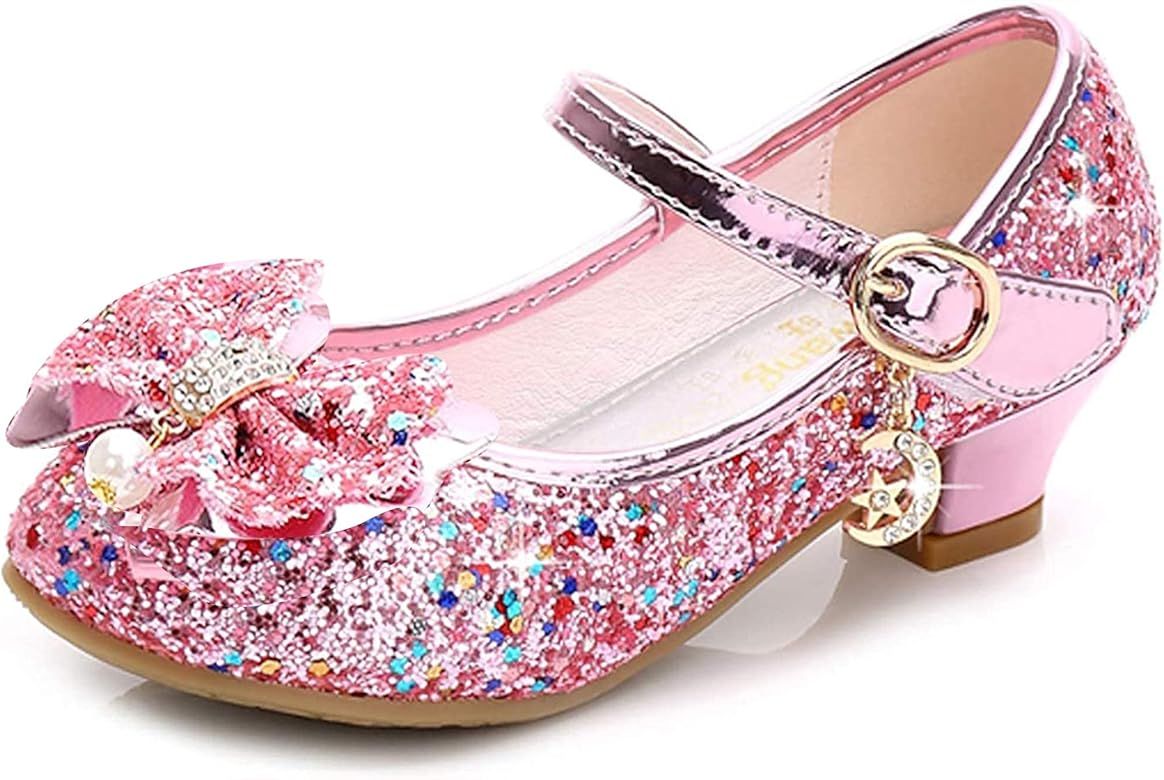 Walofou Flower Girls Dress Shoes Wedding Party Heel Mary Jane Princess Shoes Flats for Kid Toddle... | Amazon (US)