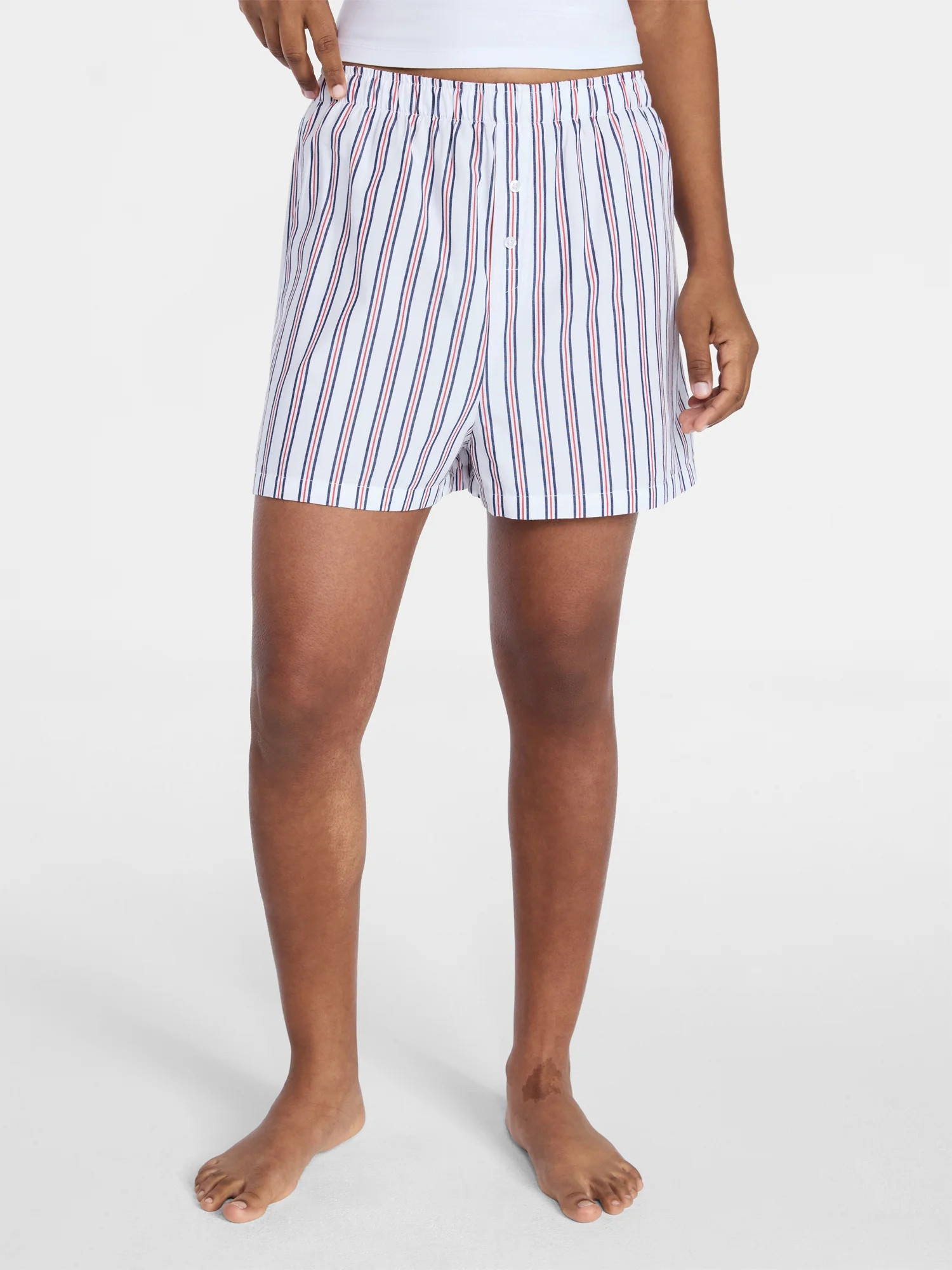 No Boundaries Cotton Boxer Sleep Shorts, 3" Inseam, Women's XS-XXL | Walmart (US)