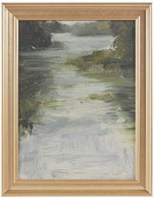 MARTHA STEWART Estuary Wall Art Living Room Landscape River Print Gel Coated Canvas Home Accent M... | Amazon (US)