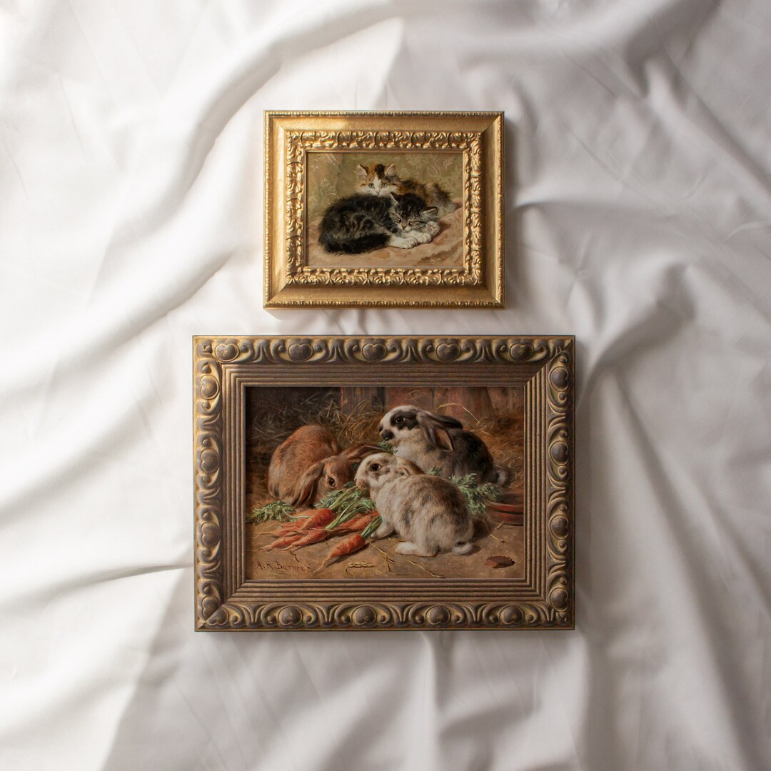 Small Vintage Framed Nursery Wall Art Paintings  Antique Art - Etsy | Etsy (US)