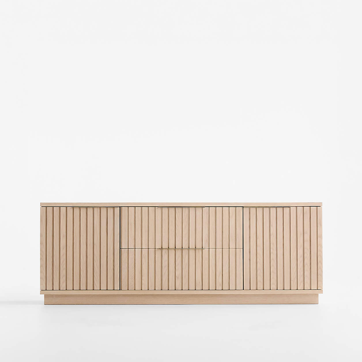 Batten 72" White Oak Storage Media Console + Reviews | Crate & Barrel | Crate & Barrel