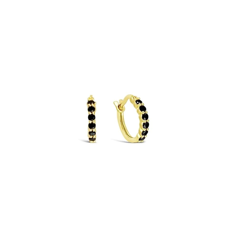 Karma Hoop Earrings - Black Spinel | Sierra Winter Jewelry
