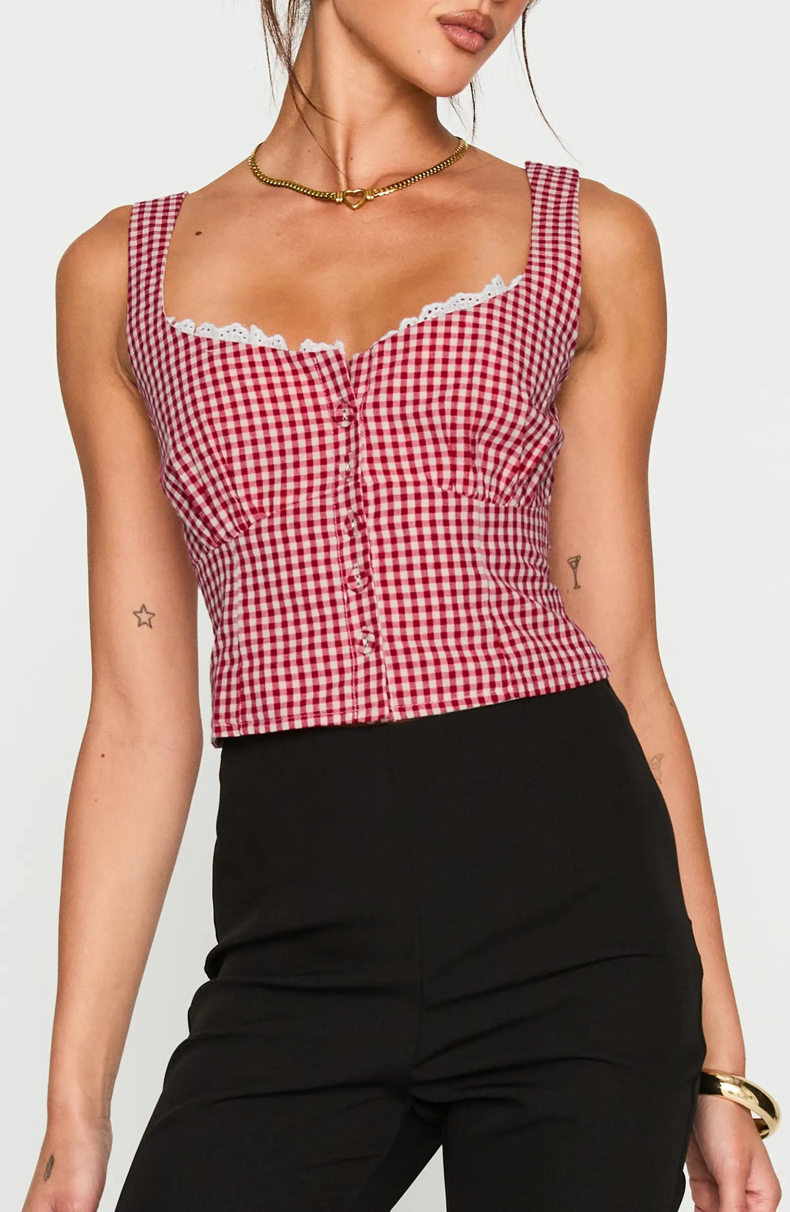 Princess Polly Bruncheon Check Tank | Nordstrom | Nordstrom