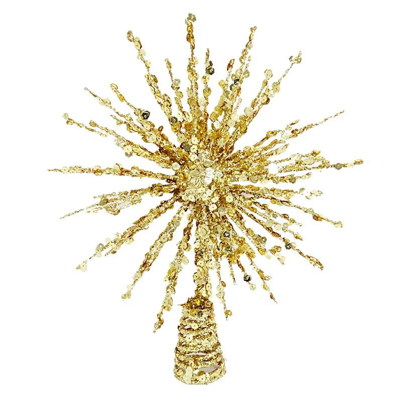 Flat Gold Starburst Tree Topper, 11.5" | At Home