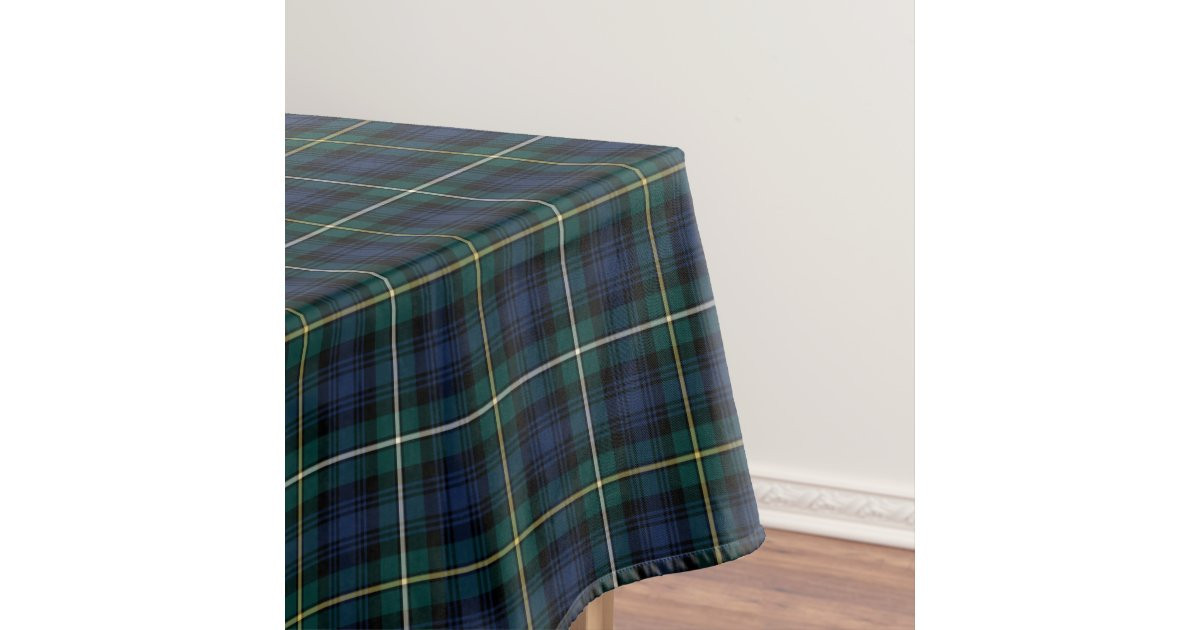 Clan Campbell Navy Blue and Green Scottish Tartan Tablecloth | Zazzle | Zazzle