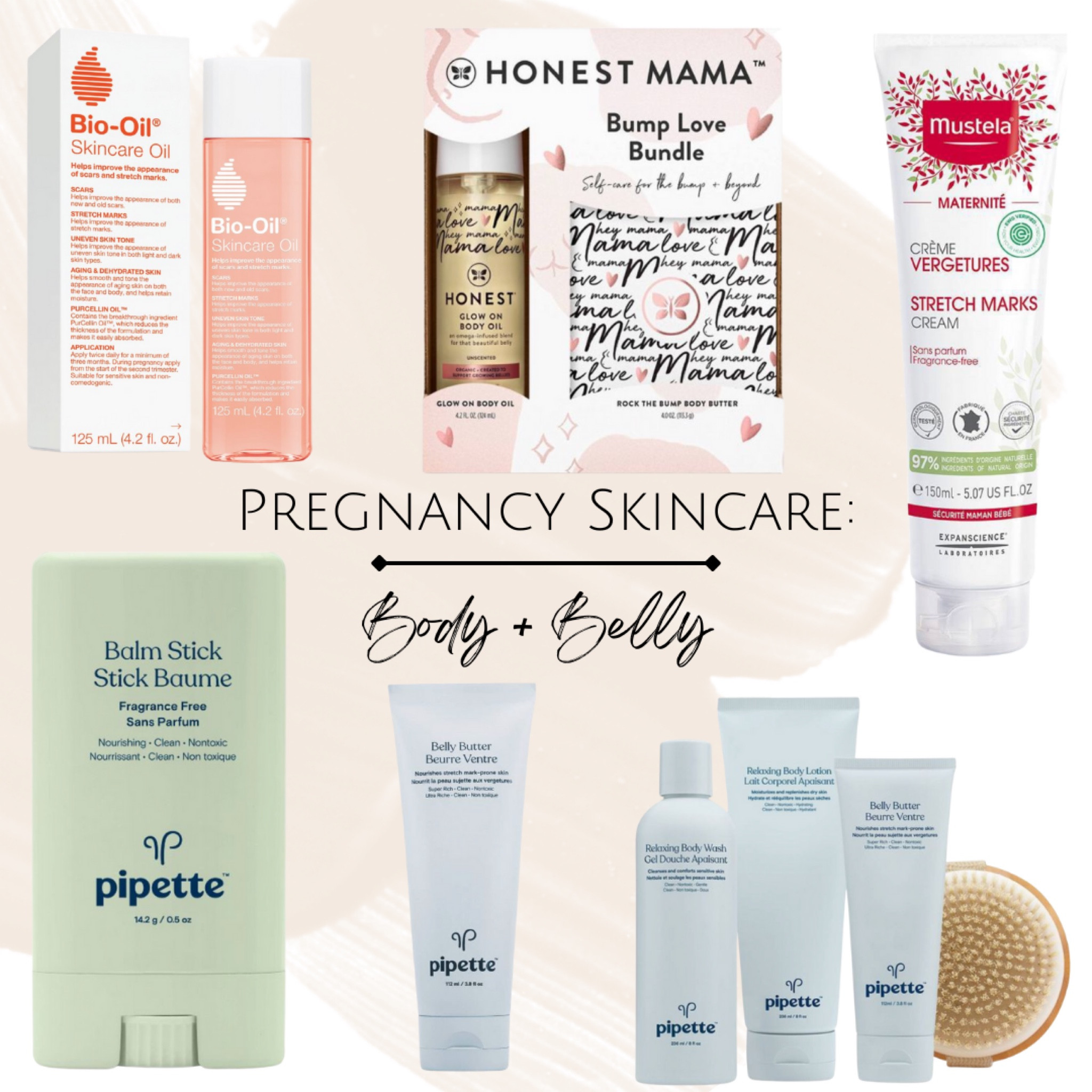 A collection of the body and baby bump care that I’ve been loving, lately. All products are pregnancy safe and budget friendly. I like applying the oils in the morning after I shower. I apply the lotion products in the evening for an extra dose of hydration. I’ve been doing this since I was 10 weeks pregnant and I’m now 28 weeks. I have yet to see any stretch marks. I like using the balm stick by Pipette for anywhere that I may have rough patches like my hands and elbows. Keeping your belly and skin moist and well hydrated is key to avoiding stretch marks. Don’t neglect your breast, thighs and hips. Those areas are are continuing to expand along with our growing bellies. All of these products can be found at Target! 🎯

#LTKbump #LTKbeauty #LTKunder50