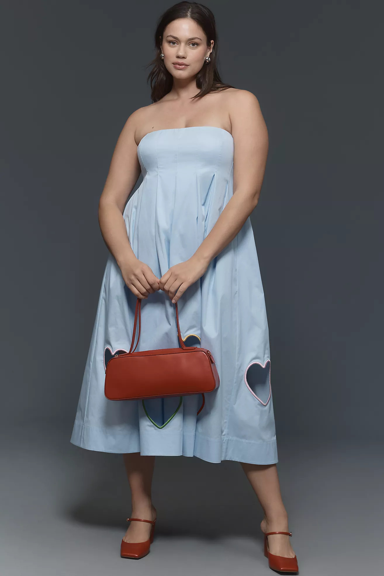 Mare Mare Strapless Cut-Out Hearts A-Line Midi Dress | Anthropologie (US)