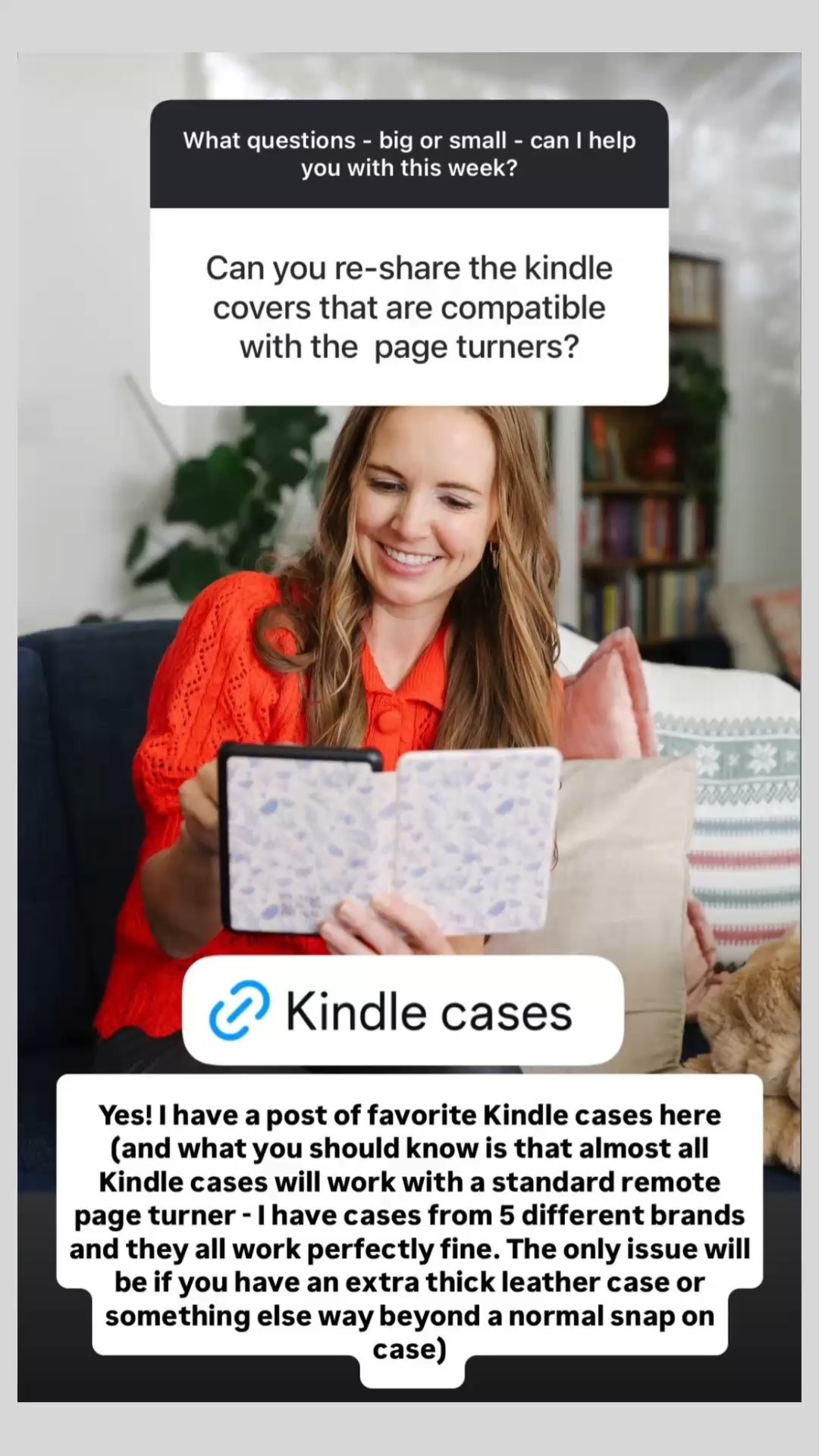 Linking my favorite Kindle cases!
Almost all standard covers work perfectly with remote page turners - I’ve used five different brands without any issues. (The only exception is extra-thick leather styles or anything bulkier than a normal snap case.)
The perfect gift to compliment a Kindle or Kindle page turner. 🎁 

#LTKGiftGuide #LTKHoliday