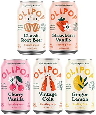 OLIPOP - 5-Flavor Soda Variety Pack, Healthy Soda Sampler, Prebiotic Soft Drinks, Supports Digest... | Amazon (US)