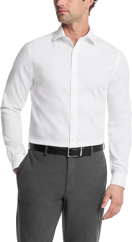 Tommy Hilfiger Men's Slim Fit Non Iron Solid Dress Shirt | Amazon (US)