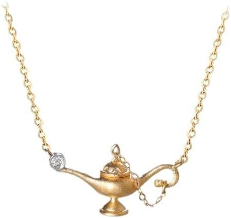 Good Luck Aladdin Magic Genie Lamp Pendant Retro Necklace for Women Classic Dainty Teapot CZ Char... | Amazon (US)