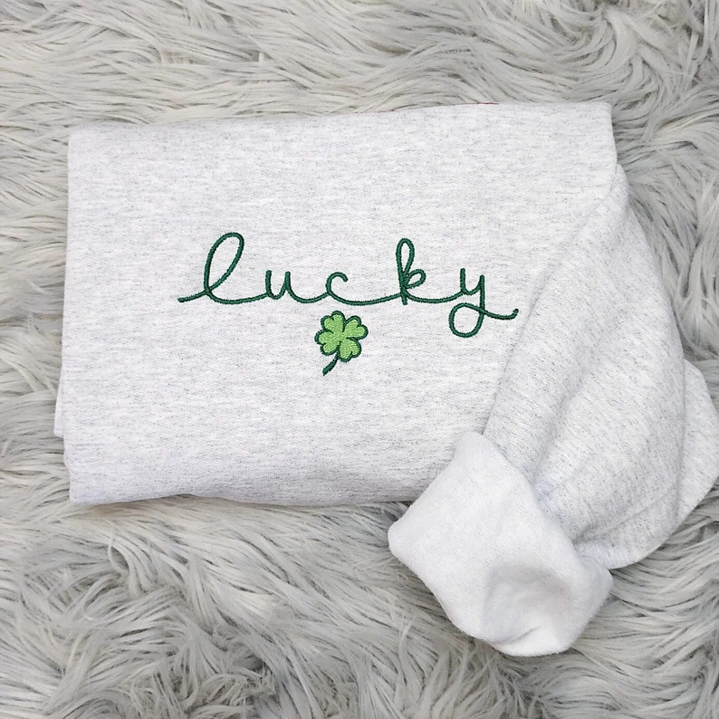 Embroidered Lucky Shamrocks Sweatshirt Elegant St Patrick's Day Unisex Sweatshirt Great for Men a... | Etsy (US)