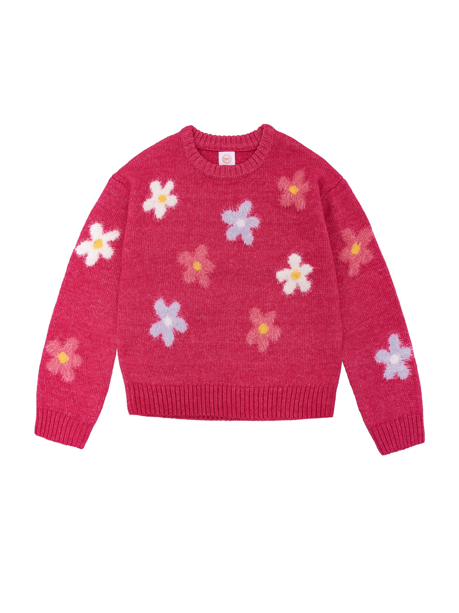 Wonder Nation Girls Feather Sweater, Sizes 4-18 | Walmart (US)