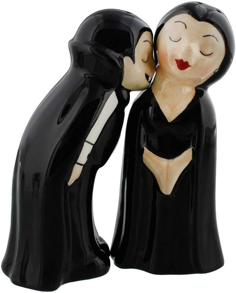 Pacific Giftware Vampire Love at First Bite Magnetic Kissing Ceramic Salt and Pepper Shakers Set | Amazon (US)
