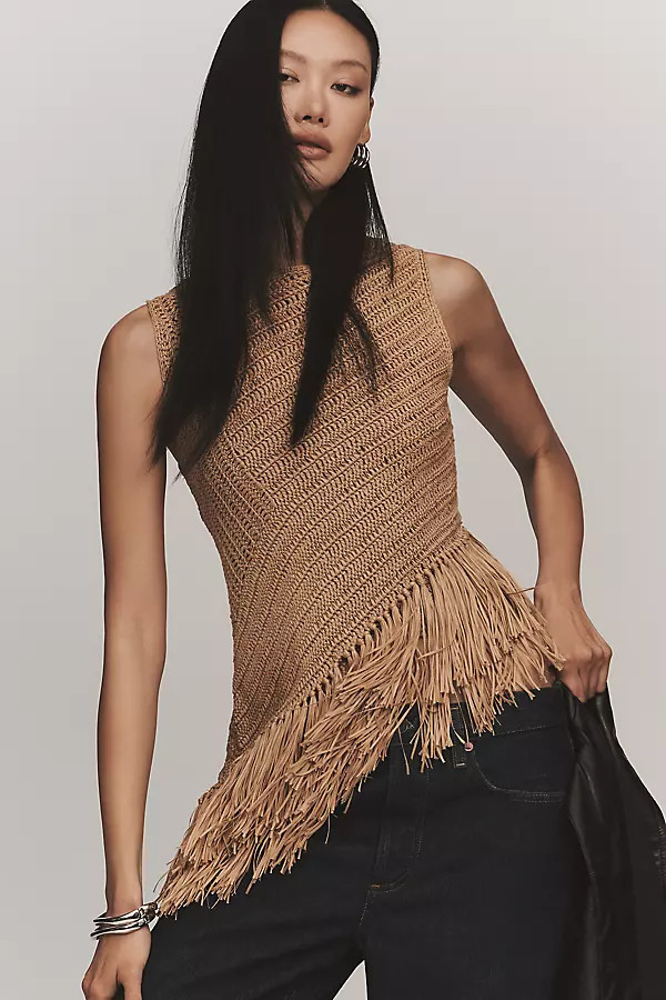 SIMONMILLER Beja Crochet Fringe Top | Anthropologie (US)