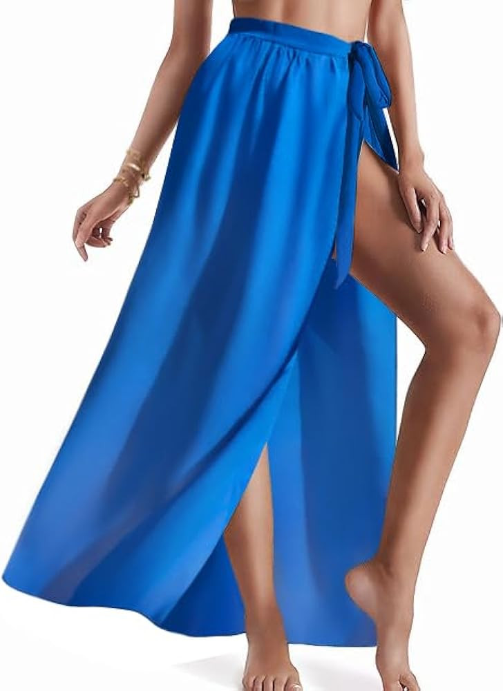 AI'MAGE Sarong Wraps for Women Long Chiffon Swimsuit Coverup Tie Sarong Sheer Floral Bathing Suit... | Amazon (US)