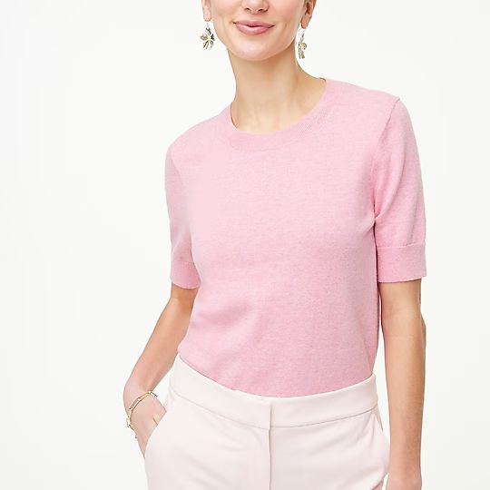 Cotton-cashmere short-sleeve sweater | J.Crew Factory