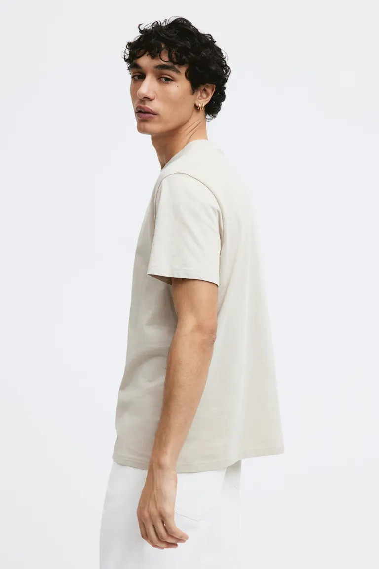 Regular Fit T-shirt - Round Neck - Short sleeve - White - Men | H&M US | H&M (US + CA)