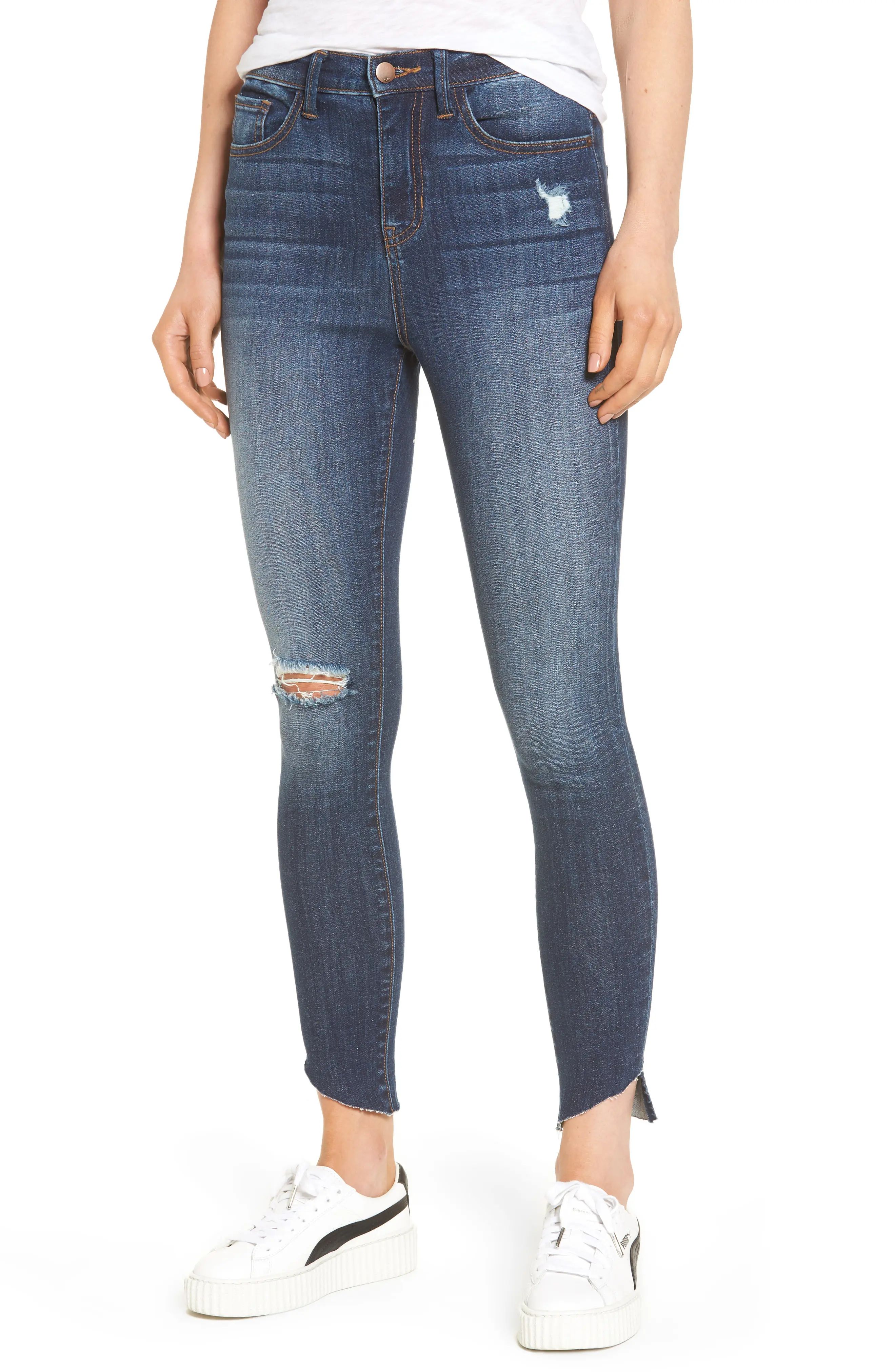 Angled Step Hem High Waist Skinny Jeans | Nordstrom