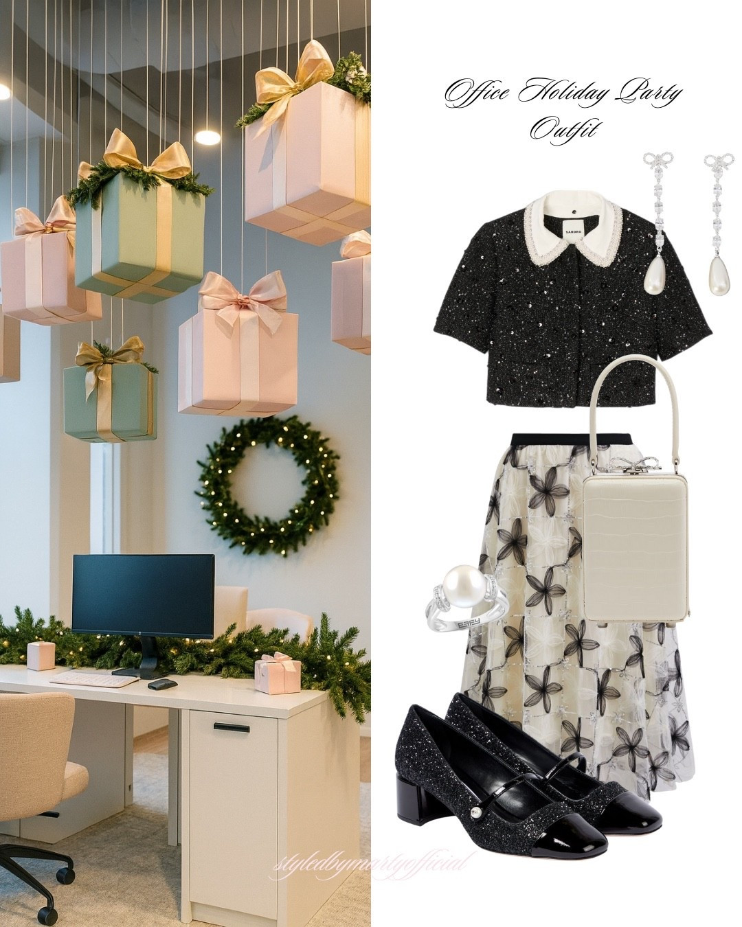 Office Holiday Party Outfit💼🎄

Holiday outfit, holiday party outfit, holiday fashion, Christmas outfit, feminine fashion, party wear, preppy style, party attire, sequin top, floral midi skirt, sequin midi skirt, black sequin Mary Jane, white clutch bag, evening bag, pearl ring, bow pearl drop earrings, b&w

#LTKHoliday #LTKootd #LTKSeasonal