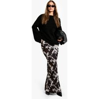 boohoo Women's Cow Print Mesh Maxi Skirt in Animal | Size: 2 | boohoo (US & Canada)