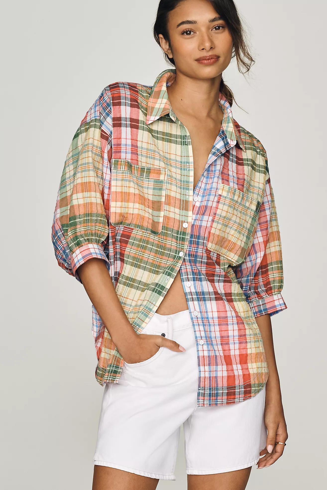 Pilcro Half-Sleeve Batwing Blouse | Anthropologie (US)