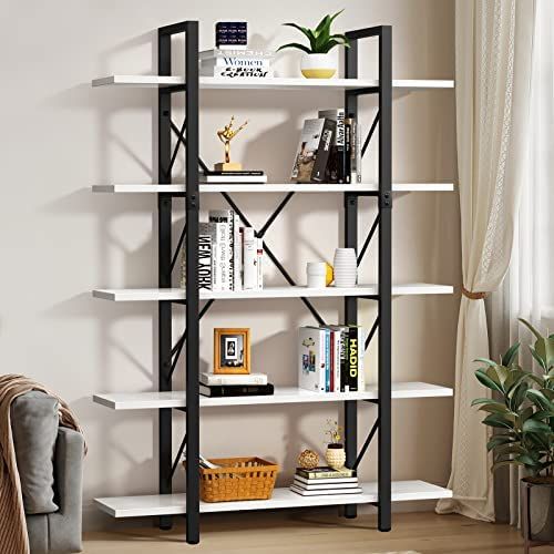 YITAHOME 5 Tier Bookcase, Artsy Modern Bookshelf, Book Rack, Storage Rack Shelves in Living Room/... | Amazon (US)