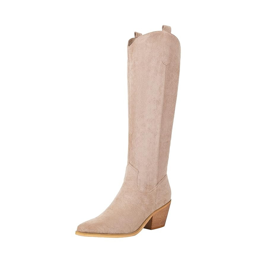 Reitoye Cowboy Boots for Women Embroidery Western Cowgirl Knee High Chunky Heel Boots with Pull-U... | Amazon (US)