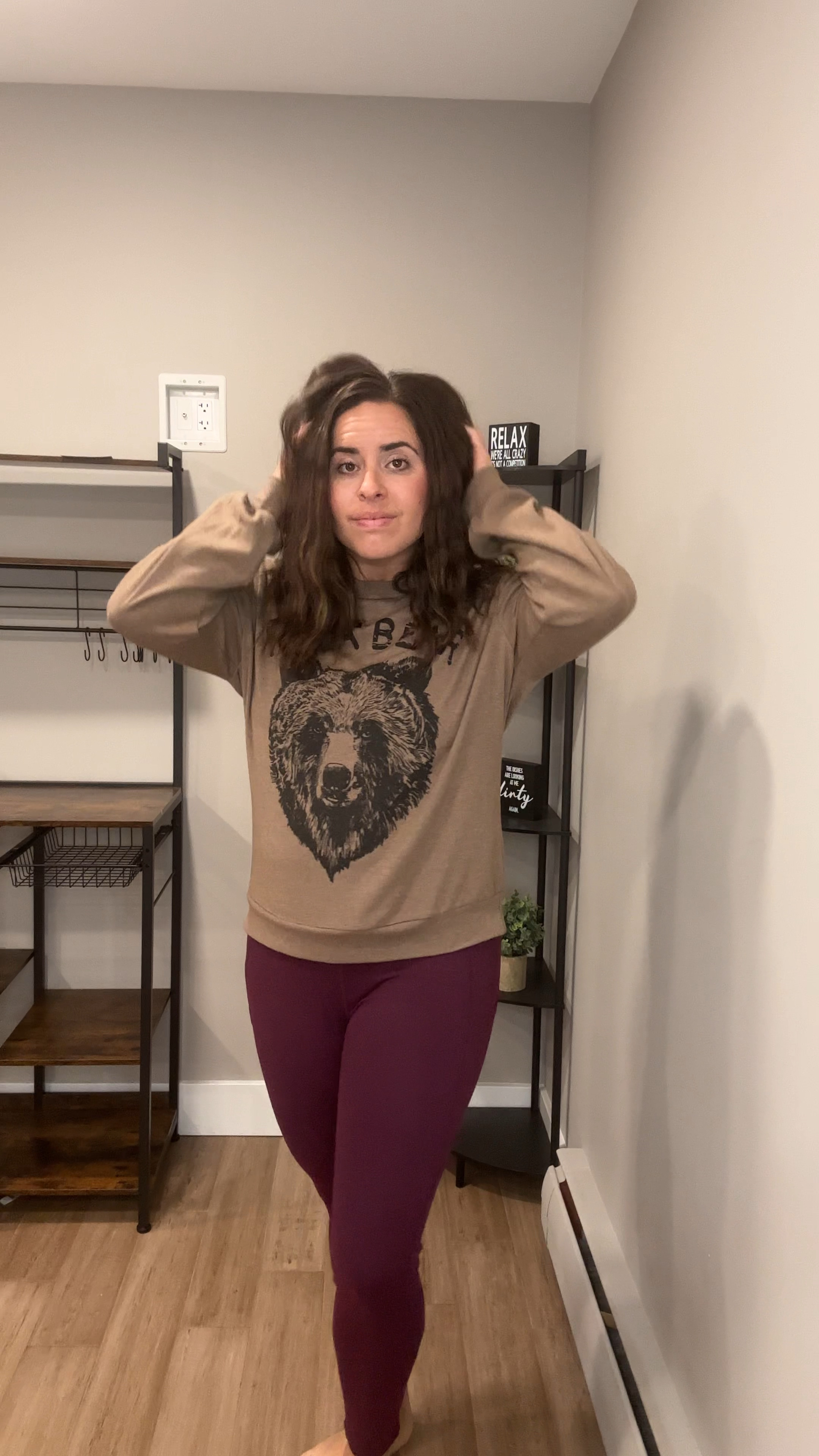 Easy fall outfit on my midsize body 
Mama Bear Sweatshirt size Large
High waisted leggings size Large

#LTKFindsUnder50 #LTKMidsize #LTKVideo