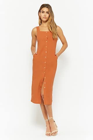 Textured Button-Front Dress | Forever 21 (US)