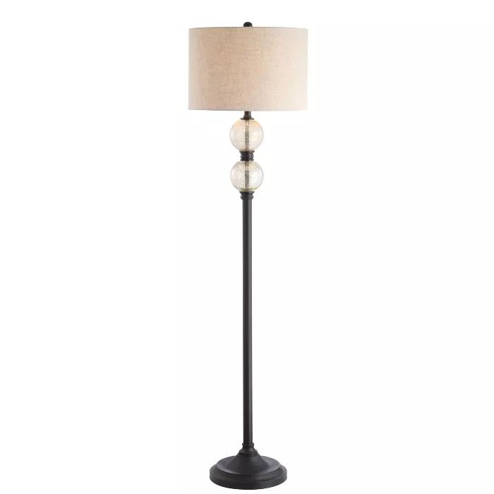 60" Glass/Metal January Floor Lamp (Includes LED Light Bulb) Black - JONATHAN Y | Target