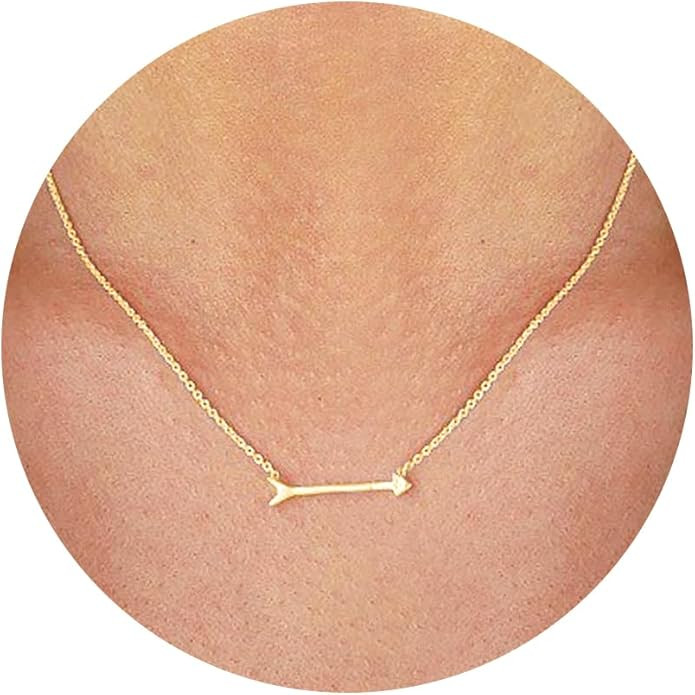 14K Gold Plated Necklace for Women - Dainty Flower, Bead, Tree, Bee, Sun, Bar, Infinity, Star, Ar... | Amazon (US)