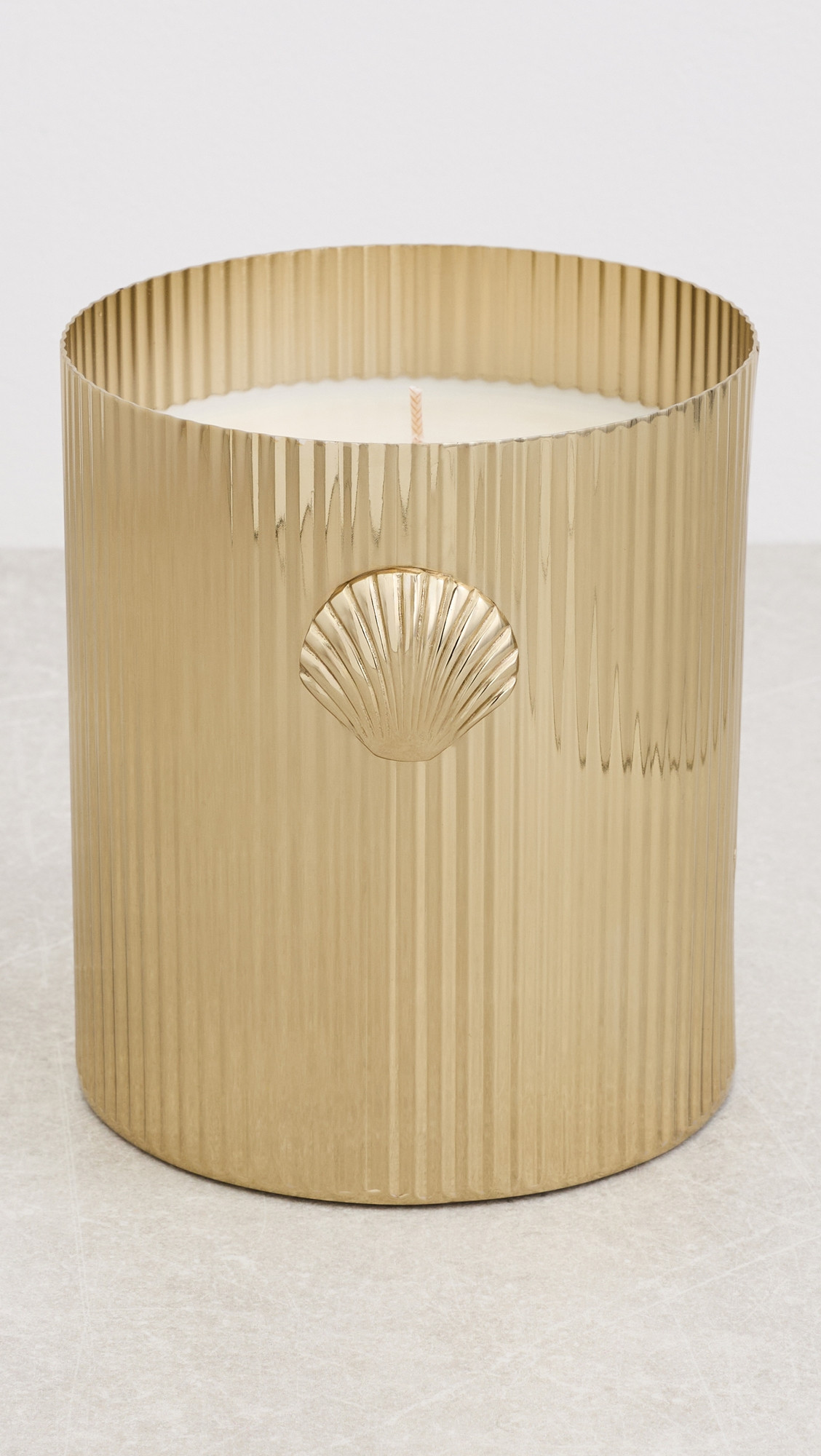 The Favorites Cap Ferrat Fan Shell Design Candle Gold One Size | Shopbop