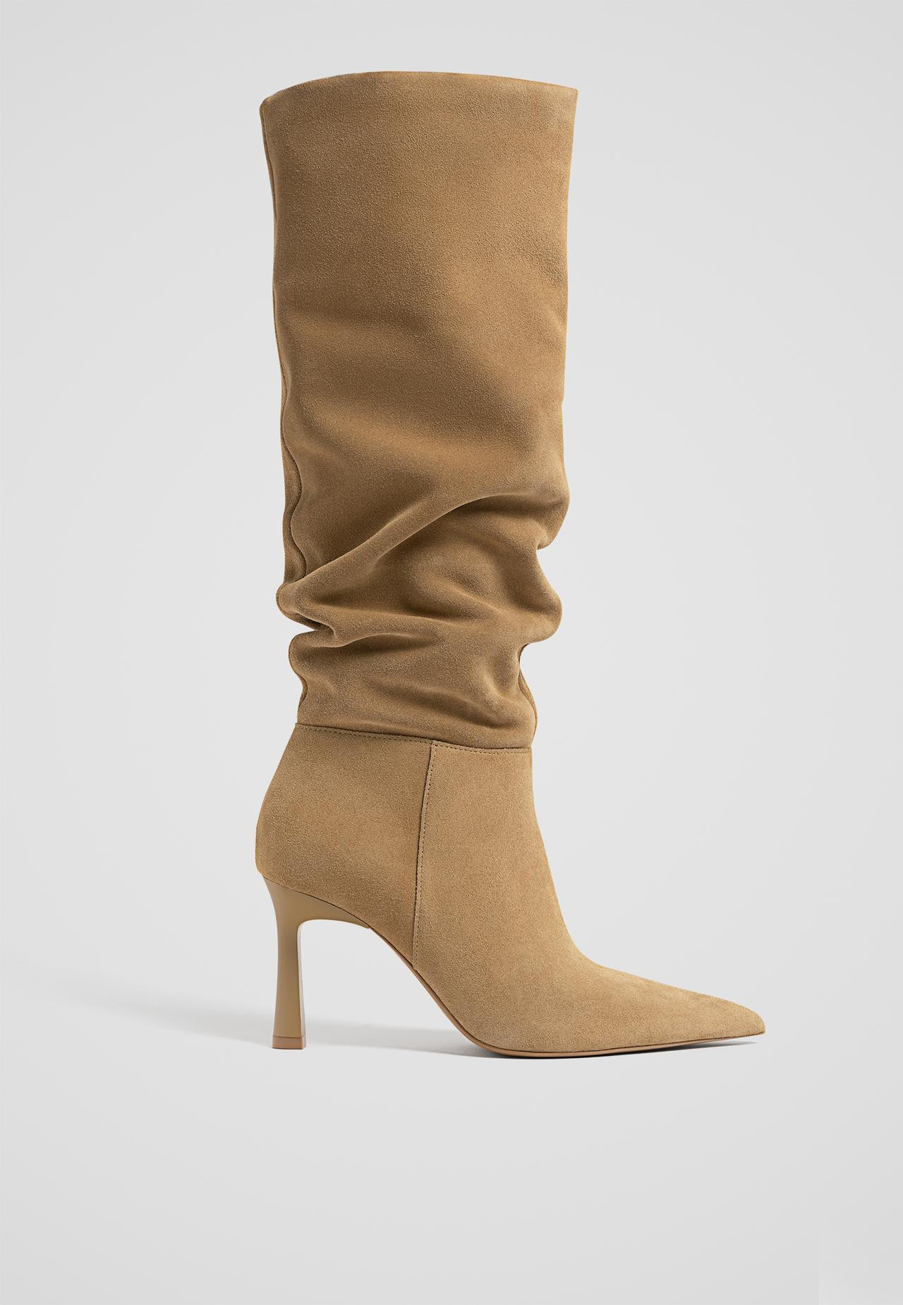Split leather stiletto heel boots - Women's fashion | Stradivarius United Kingdom | Stradivarius (UK)