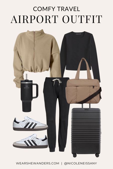 Airport outfit / travel outfit

// comfy travel outfit, comfy airport outfit, casual outfit, errands outfit, athleisure outfit, school outfit, coffee run outfit, brunch outfit, rainy day outfit, lazy day outfit, spring outfit, spring fashion, spring trends, spring 2024 trends, fleece jacket, fleece zip up jacket, long sleeve top, joggers, sweatpants, adidas sambas sneakers, white sneakers, sneaker trends, Stanley tumbler, weekender bag, travel tote, travel bag, beis carry on suitcase, beis luggage, Amazon, Abercrombie, Revolve, Calpak, Adidas, Nordstrom, what to wear to the airport, travel style, travel fashion, neutral outfit, neutral fashion, neutral style, Nicole Neissany, Wear She Wanders, wearshewanders.com (4.4)

#LTKitbag #LTKfindsunder50 #LTKsalealert #LTKfindsunder100 #LTKshoecrush #LTKtravel #LTKstyletip