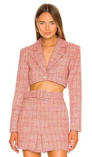 Amira Cropped Blazer in Pink Multi | Revolve Clothing (Global)
