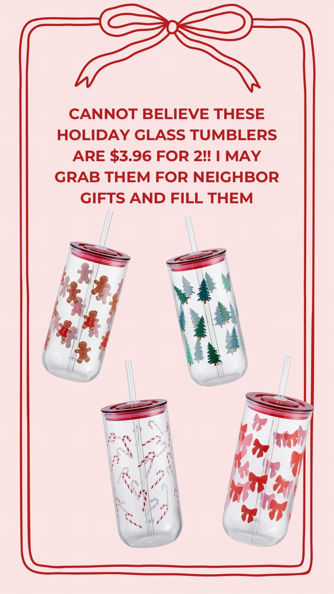Holiday glass tumblers just $3.96 for 2!

#LTKSeasonal #LTKHoliday #LTKGiftGuide