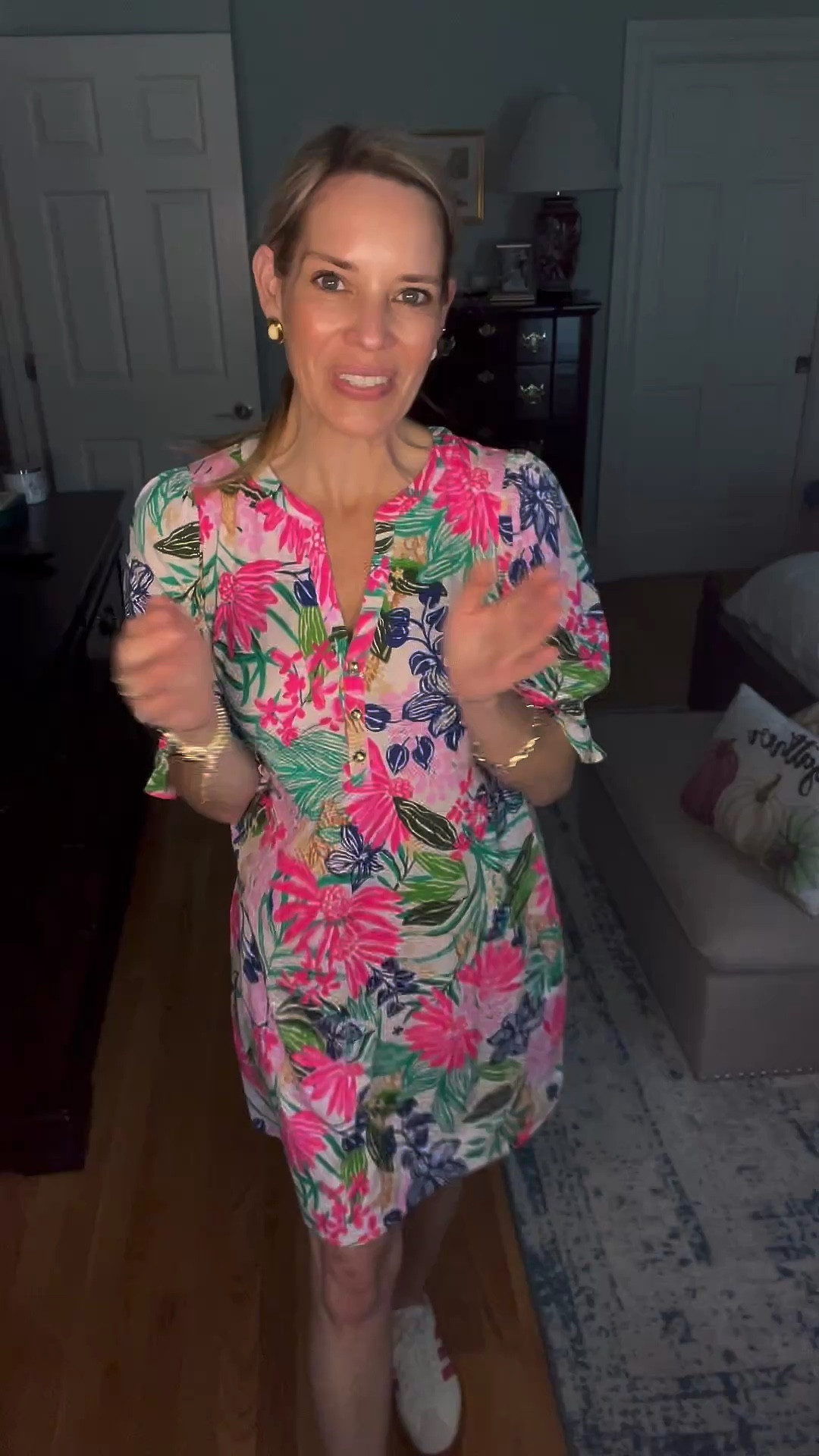 ✨ Use code PREPPYREBEL for 10% off Melinda Maria Jewelry ✨

Casual chic meets coastal glam 🌸☀️ I styled the Lilly Pulitzer Delsie Dress in this bold floral print (wearing XS, but I should’ve ordered XXS for a better fit) with the perfect pop of pink from my adidas VL Court sneakers 👟💕. I love how the puff sleeves and easy shift shape keep it breezy yet polished—ideal for errands, lunch dates, or a weekend getaway!

Accessorized with timeless gold details: the Melinda Maria Baby Julian Loves Diamonds Bracelet, Abbott Lyon Pearl Link Watch, and Heaven Mayhem PRIZE Cream Earrings ✨. These pieces instantly elevate the look without taking away from the fun, colorful print. And of course, I tied it all together with a sweet bow detail 🎀 for that extra feminine touch.

🌺 Style tip: This dress also layers beautifully with a white denim jacket or neutral cardigan for transitional weather!

 Lilly Pulitzer dress, floral shift dress, coastal chic outfit, colorful casual style, mom style, weekend outfit idea, Melinda Maria jewelry discount code PREPPYREBEL


#LTKFindsUnder100 #LTKShoeCrush #LTKFindsUnder50

#LTKFindsUnder50 #LTKFindsUnder100 #LTKOver40

#LTKFindsUnder100 #LTKFindsUnder50 #LTKShoeCrush