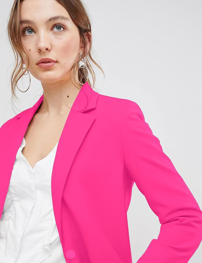 EXTRO&VERT Boyfriend Blazer Jackets for Women Single Button Side Pockets Suit Jacket for Casual Busi | Amazon (US)