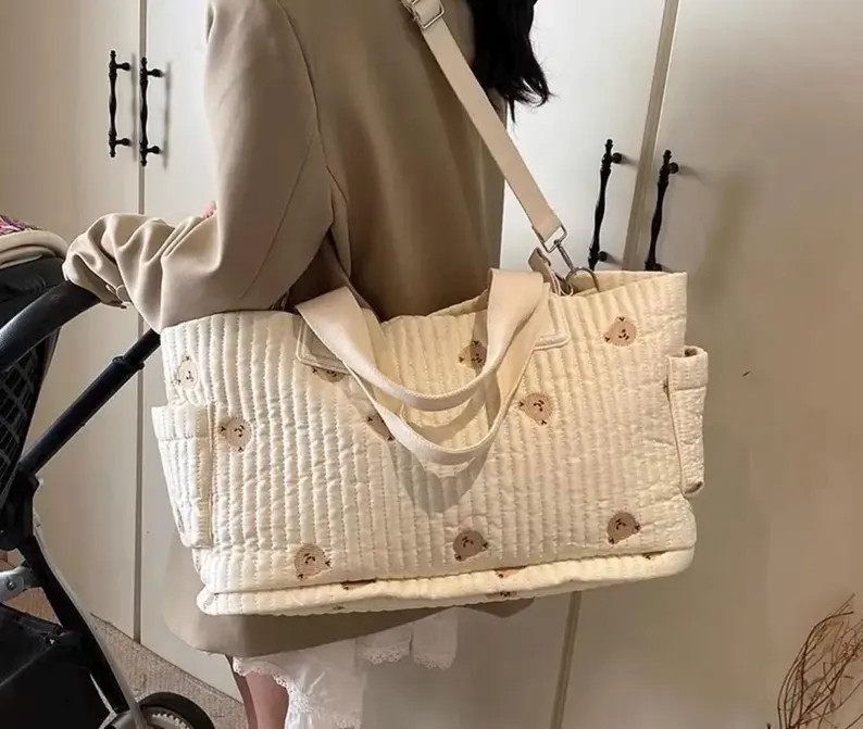 Custom Embroidered XL Baby Tote Bag – Travel Diaper Bag - Etsy | Etsy (US)