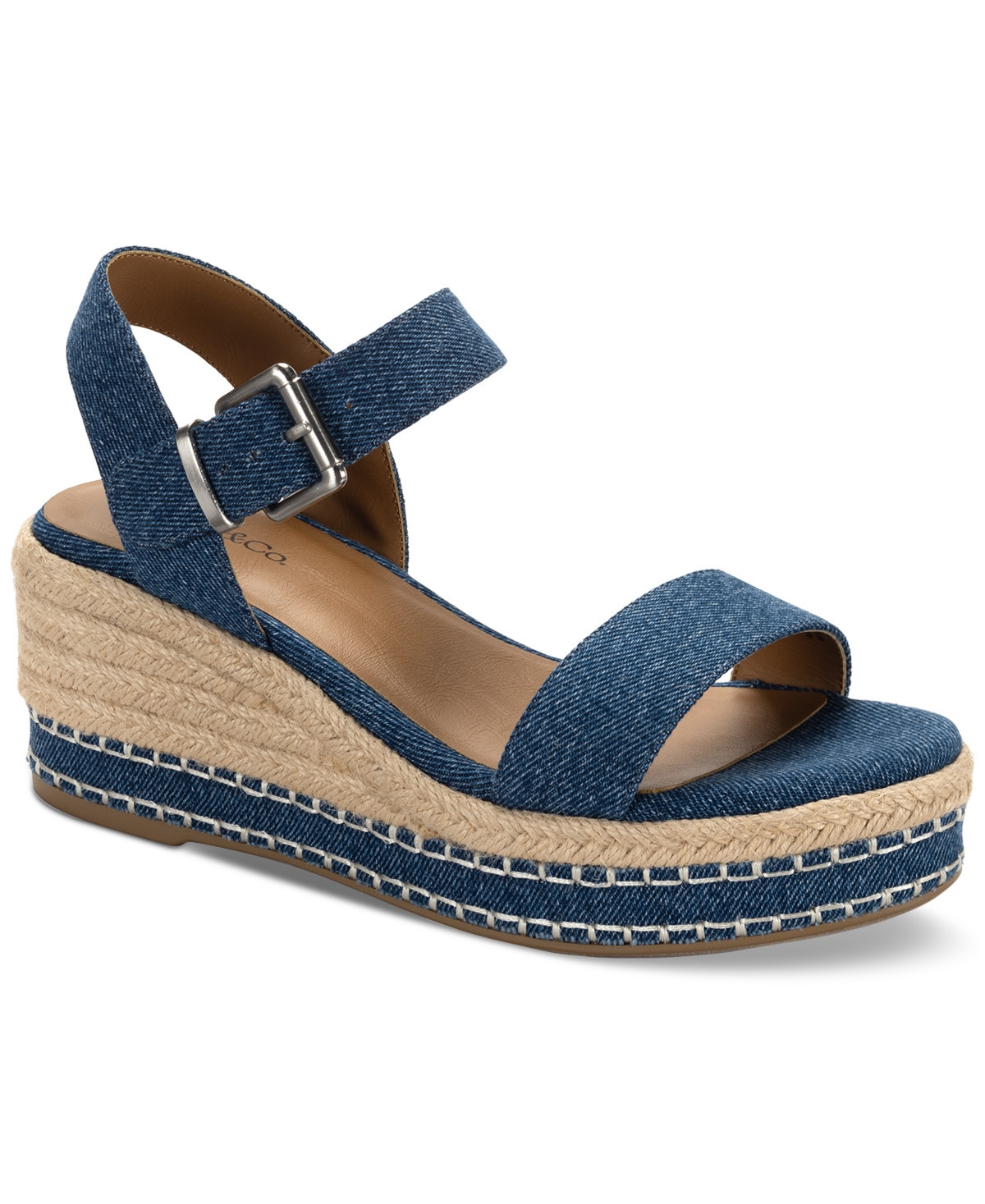 Style & Co Women's Hawkinns Wedge Sandals, Exclusively at Macy's - Lps Denim | Macy's