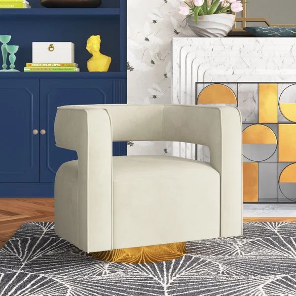 Guernsey 29.5'' Wide Velvet Swivel Barrel Chair | Wayfair North America