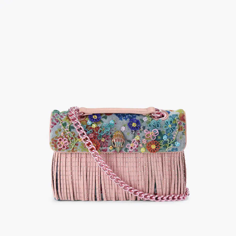 KENSINGTON FRINGE BAG Denim Fringe Shoulder Bag by Kurt Geiger London | Kurt Geiger US