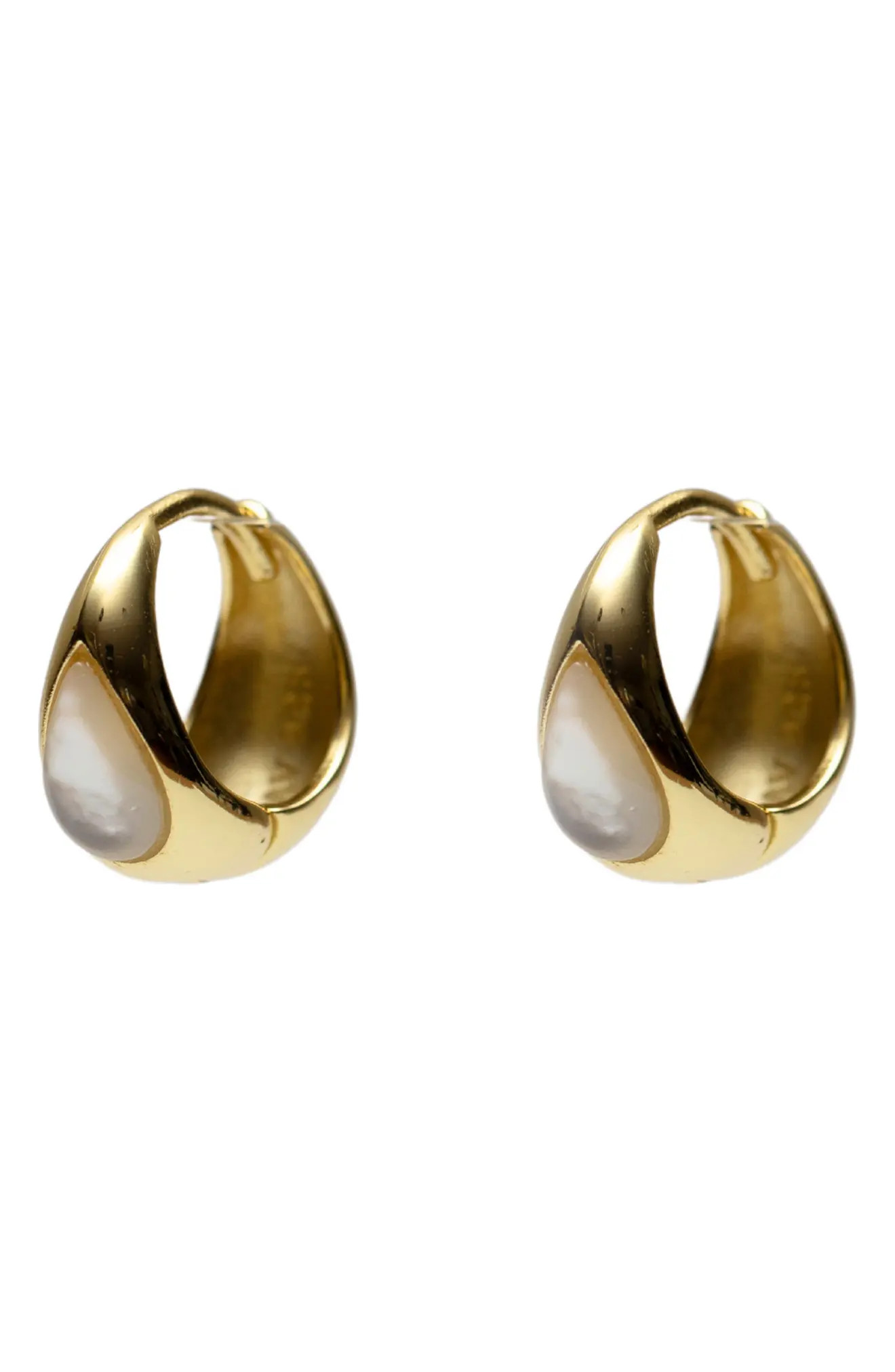 Mother-of-Pearl Teardrop Huggie Hoop Earrings (Women) | Nordstrom | Nordstrom