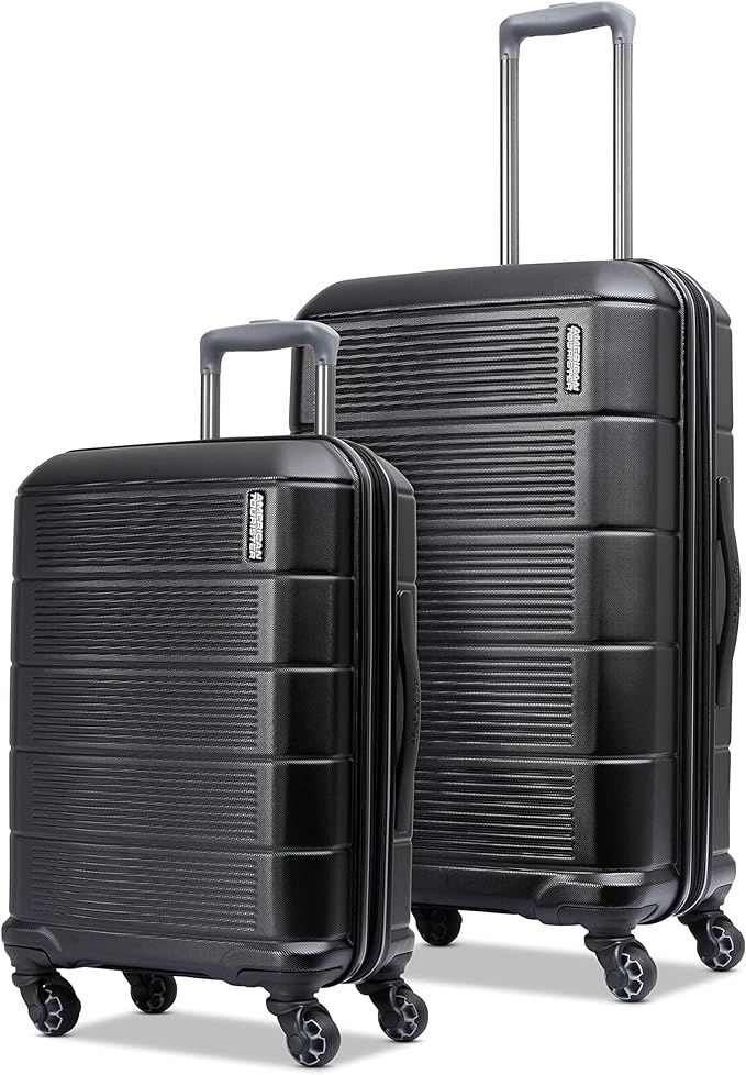 American Tourister Stratum 2.0 Hardside Expandable Luggage with Spinners | Jet Black | 2PC SET (C... | Amazon (US)