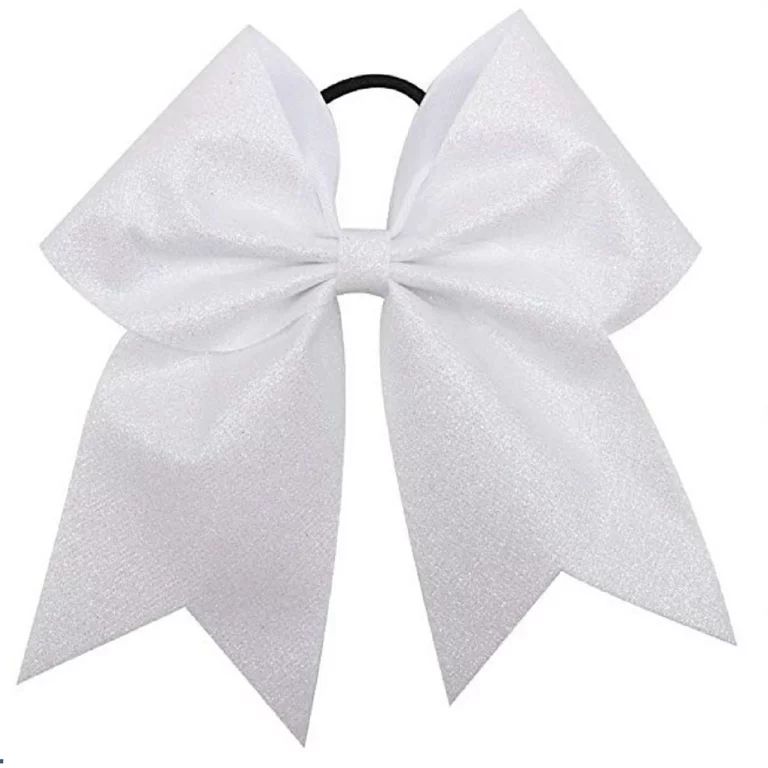 White Glitter Cheer Bows - Cheerleading Softball Gifts for Girls and Women Team Bow with Ponytail... | Walmart (US)