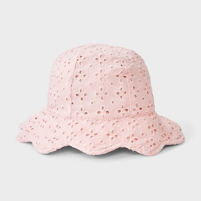 Toddler Girls' Scallop Eyelet Bucket Hat - Cat & Jack™ Pink 2T-5T | Target